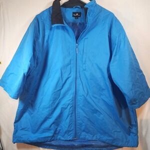 Gorpcore Weather Co Blue Short Sleeve Golf Rain Jacket XL Full Zip Windbreaker